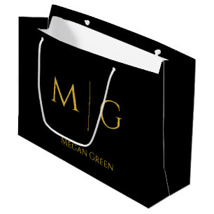 Stylish Monogram With Name Personalised Large Gift Bag