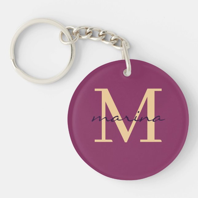 Stylish monogrammed Acrylic Keychain (Front)