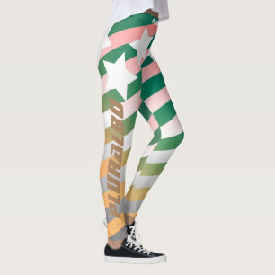 Stylish monogrammed line stars pattern workout  leggings