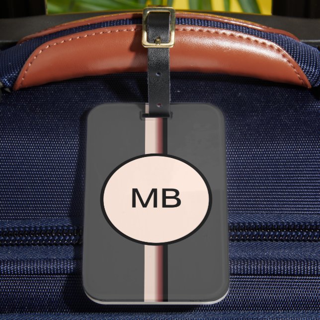 Stylish Monogrammed Luggage Tag (Front Insitu 2)