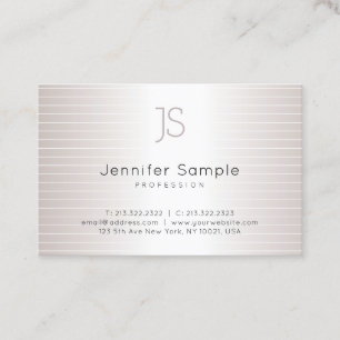 Stylish Monogrammed Modern Silver Template Chic Business Card