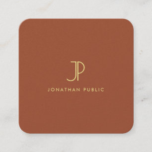 Stylish Monogrammed Template Luxury Premium Pearl Square Business Card