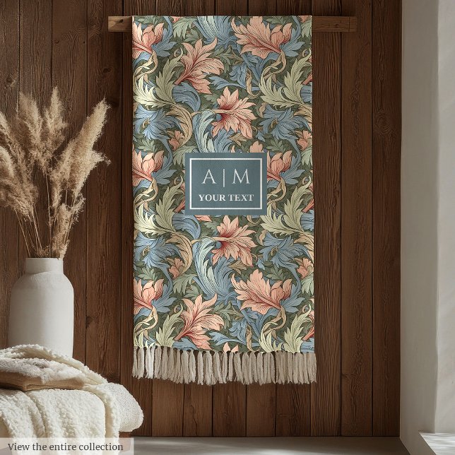 Stylish Morris style custom name gift throw Fleece Blanket (Stylish Morris style custom name gift throw Fleece Blanket)