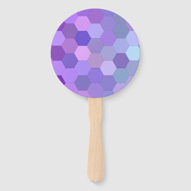 Stylish Mosaic Geometric Hand Fan (Front)