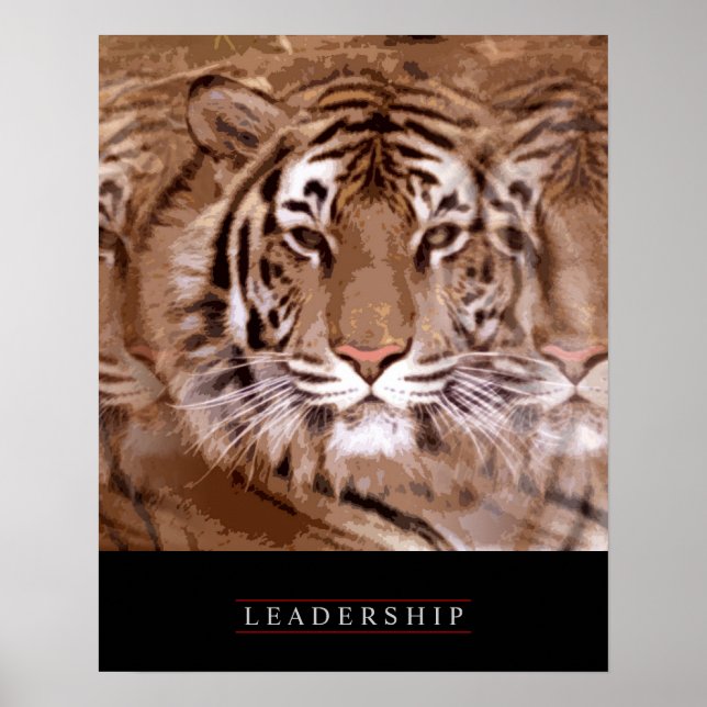 Stylish Motivational Leadership Tiger Poster (Front)