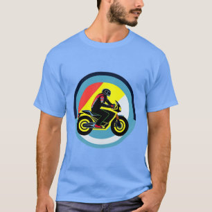 Stylish Motorcyclist Riding Retro Bike T-Shirt
