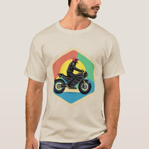 Stylish Motorcyclist Riding Retro Bike T-Shirt