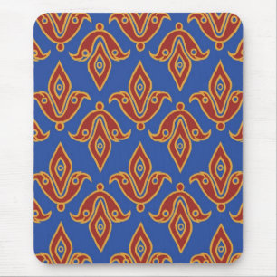 Stylish Mousepad, Red, Gold, Blue Fleur de Lys Mouse Pad
