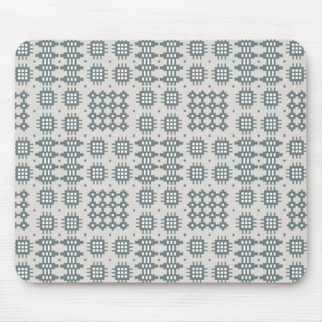 Stylish Mousepad: Welsh Tapestry Pattern, Grey Mouse Pad (Front)