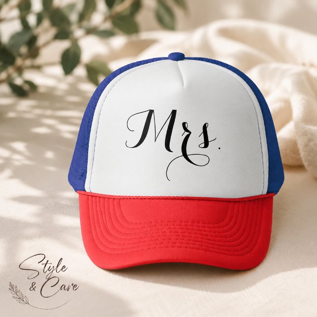 Stylish Mrs. Text Hat – Bridal Trucker Cap Gift (Stylish Mrs. Text Hat – Bridal Trucker Cap Gift)