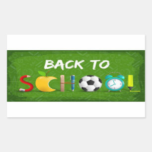 Stylish Multicoloured Back to School Rectangular Sticker