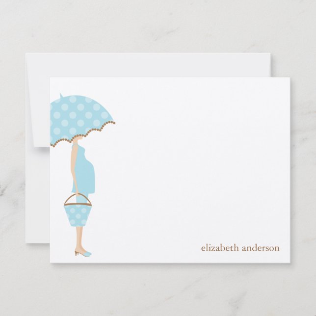 Stylish Mum to Be Baby Shower Flat Thank You Cards (Front)