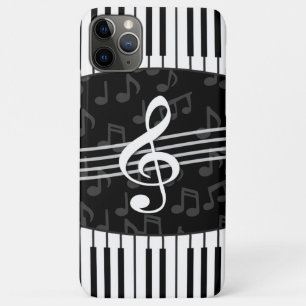 Stylish Music Notes Treble Clef and Piano Keys Case-Mate iPhone Case