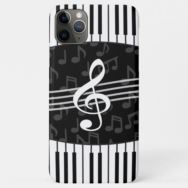 Stylish Music Notes Treble Clef and Piano Keys Case-Mate iPhone Case (Back)