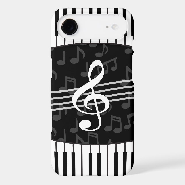 Stylish Music Notes Treble Clef and Piano Keys Case-Mate iPhone Case (Back)