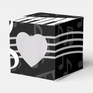 Stylish Music Notes Treble Clef and Piano Keys Favour Box