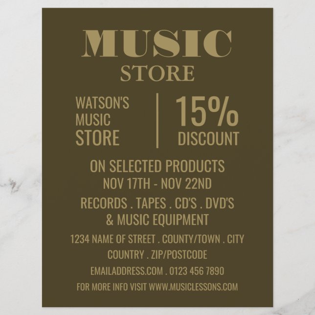 Stylish Music Store Advertising Flyer (Front)