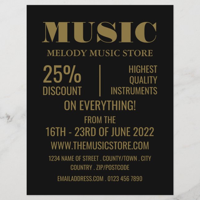 Stylish Musical Instrument Store Flyer (Front)