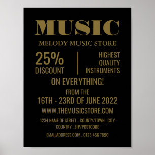 Stylish Musical Instrument Store Poster