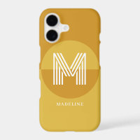 Stylish Mustard Yellow Geometric Modern Monogram