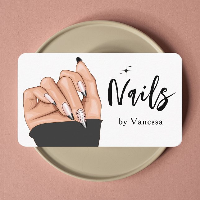 Stylish Nail Artist Salon Qr Code Business Card (Creator Uploaded)
