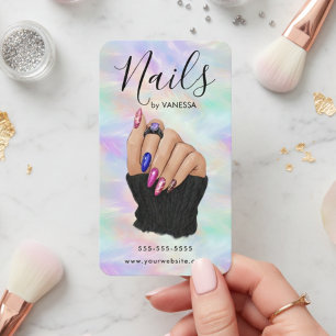 Stylish Nail Studio Chic Manicurist Artist Opal Business Card