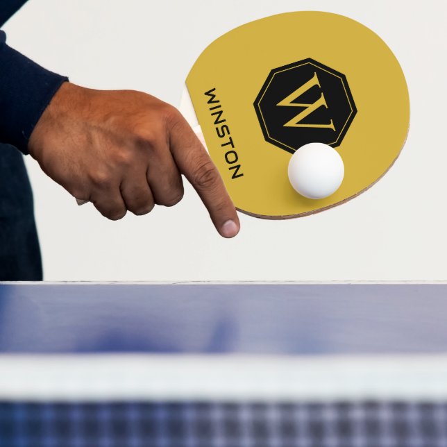 Stylish Name and Monogram Ping Pong Paddle (Insitu)