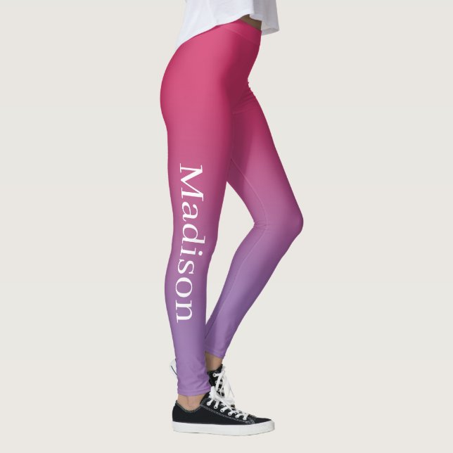 Stylish Name on Pink to Purple Gradient Leggings (Right)