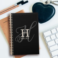 Stylish Name with Calligraphy Monogram Black