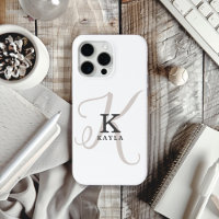 Stylish Name with Calligraphy Monogram on White