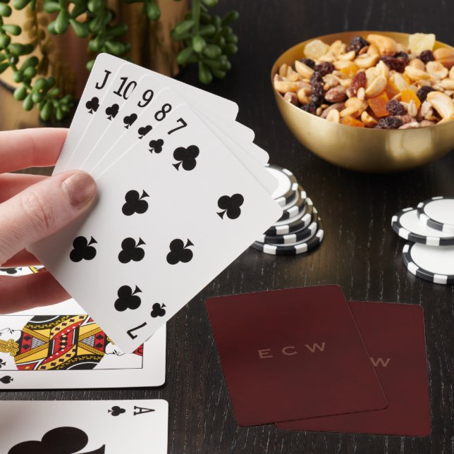 Stylish Named Mottled Brown Playing Cards (In Situ)