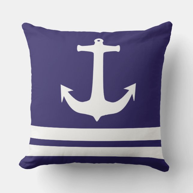 Stylish Nautical Anchor Cushion (Front)