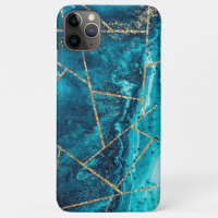 Stylish Navy Blue Gold Agate Geode Chic Monogram