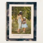 Stylish Navy Plaid Personalised Photo 2022 Planner<br><div class="desc">Plan your days, weeks, and months with this simple and stylish undated navy blue plaid planner featuring your favourite photo and personalised with your name. Great gift idea.</div>