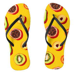 Stylish Neon Fruits Pattern Jandals