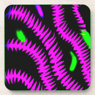 Stylish Neon Patterns Art Coaster