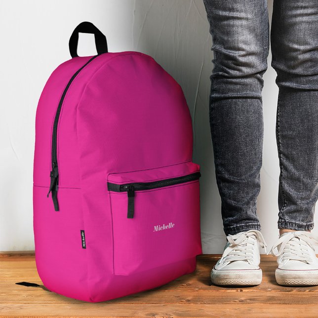 Stylish Neon Pink Modern Girly Name  Printed Backpack (Stylish Neon Pink Modern Girly Name Printed Backpack
)