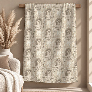 Stylish Neutral Boho Rainbow Throw Blanket Gift