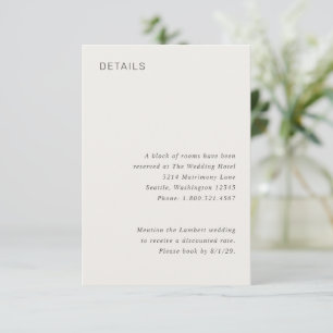 Stylish Neutral Minimalist Wedding Enclosure Card