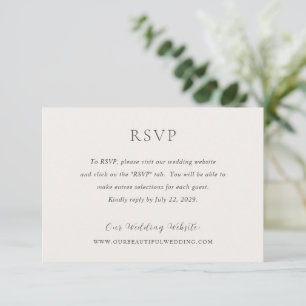 Stylish Neutral Modern Wedding RSVP Card