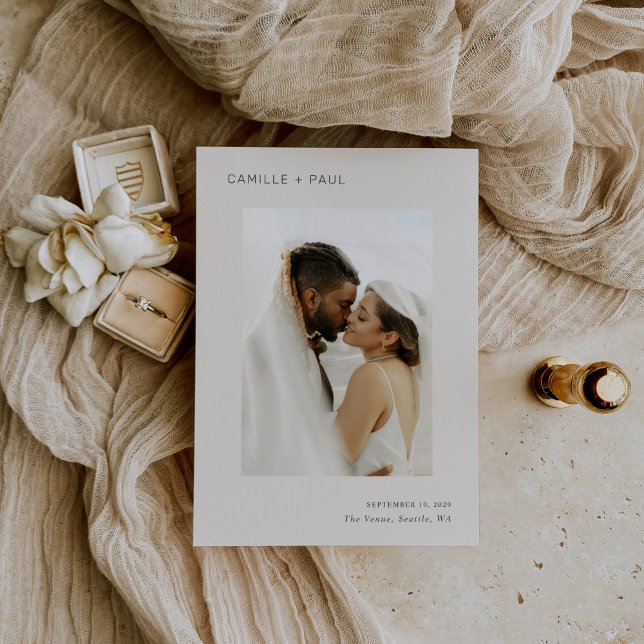 Stylish Neutral Photo Minimalist Wedding Save The Date (Creator Uploaded)