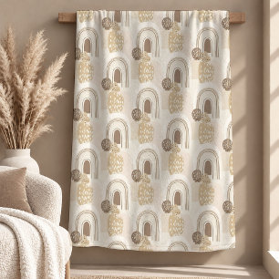 Stylish Neutral Rainbow Shapes Throw Blanket Gift