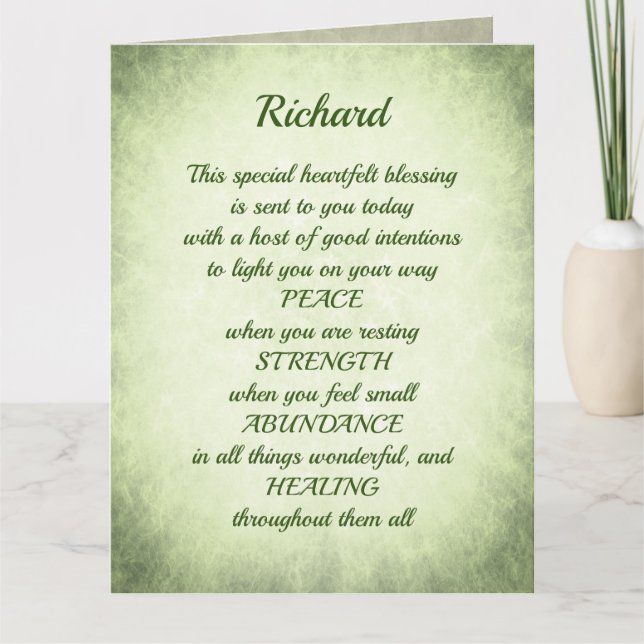 Stylish Nice Words Get Well Recovery Greeting Card (Front)