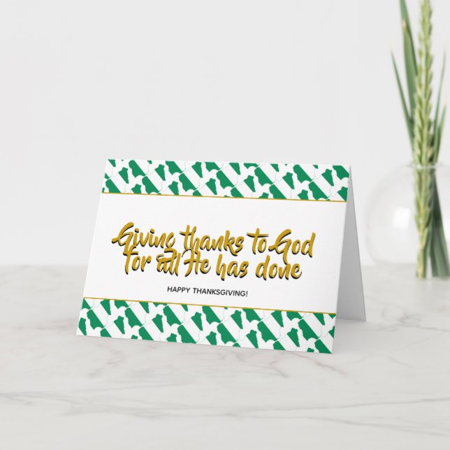 Stylish NIGERIA Giving Thanks THANKSGIVING Holiday Card (Front)