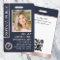 Stylish Notary Public Photo QR ID Blue Rose Gold