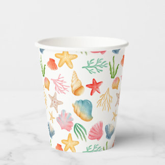 Stylish Ocean Shell-ebrate Themed Paper cup