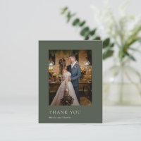 Stylish Olive Green Photo Modern Wedding