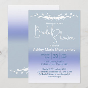 Stylish Ombre Blue Pastel Bridal Shower Template