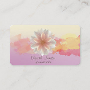 Stylish Ombre,Watercolor Brush Stroke Lotus  Business Card