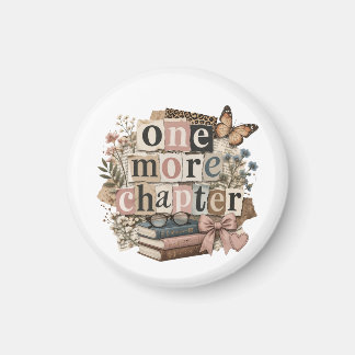 Stylish One more chapter retro vintage booklover  Magnet